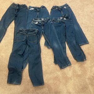Cat and Jack boys relaxed straight jeans size 16 adjustable waist six pair